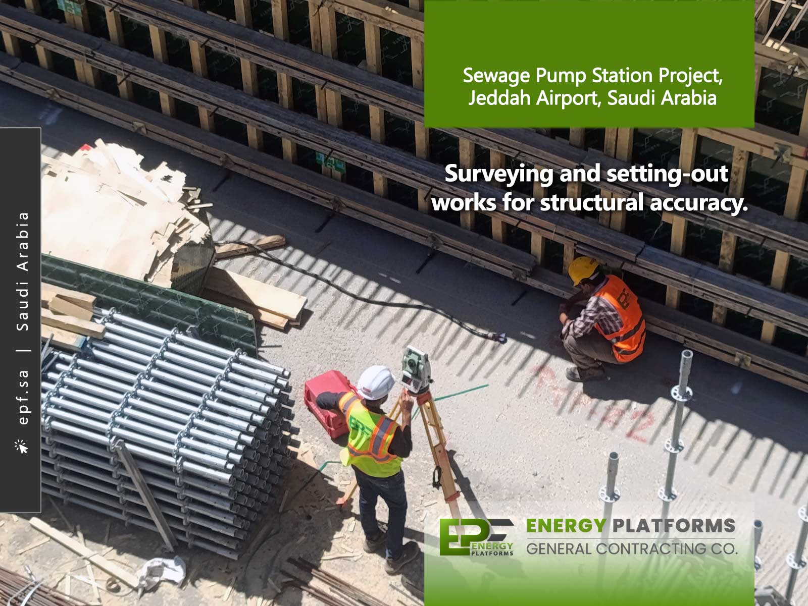 Surveying and setting-out works for structural accuracy